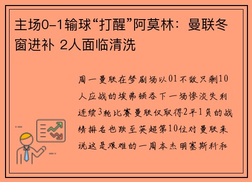 主场0-1输球“打醒”阿莫林：曼联冬窗进补 2人面临清洗